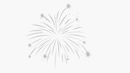 Isolated Elegant Fireworks Graphic Explosion with Trailing Sparkles and Transparent Background for Holiday Celebrations and Festive Designs