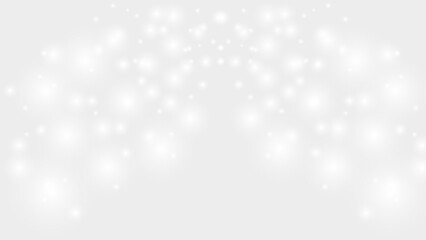 Abstract White Sparkle and Glow Particles Forming an Arch on Transparent Background Overlay Effect