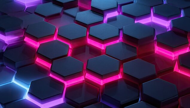 Abstract glowing hexagon pattern