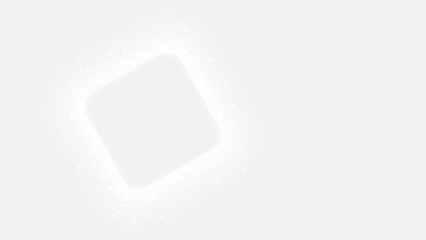 Glowing White Rounded Square Shape Graphic with Transparent Background