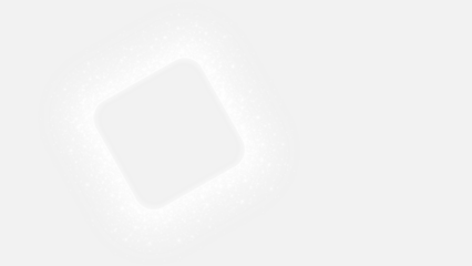 Glowing White Rounded Square Shape Graphic with Transparent Background