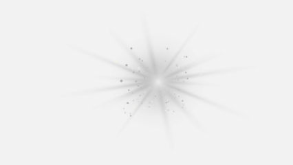 Bright White Starburst Light Flash Effect with Transparent Background