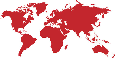 Obraz premium red world map