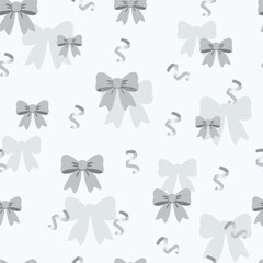 Seamless pattern with bows in gray tones