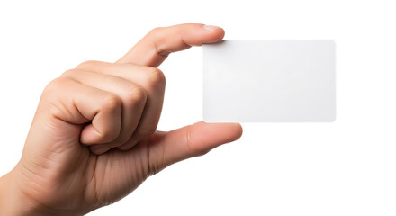 Obraz premium Hand holding blank business card or gift card for mockup design