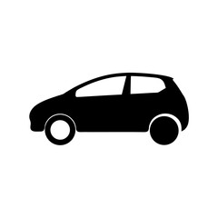Fototapeta premium Modern electric car silhouette simple design automotive vehicle transportation mode icon symbol