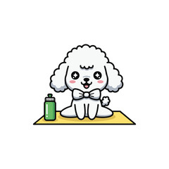 funny dog with a book vector art illustration on white background 