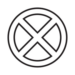 Bloked lien icon,  block icon, unauthorised icon. 