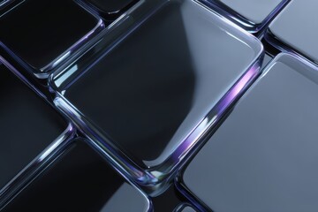 A close-up view of a sleek black computer keyboard with illuminated keys, emphasizing technology and modernity.