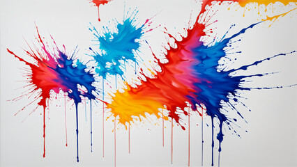 Colorful paint splash explosion on white background