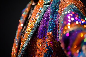 vintage 80s fashion sequined jackets and fingerless gloves