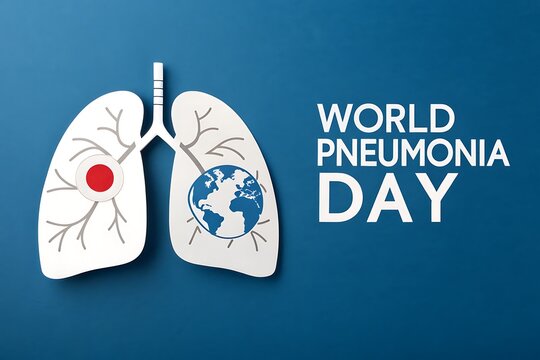 World Pneumonia Day Awareness: Lungs Diagram and Global Health Message for Campaigns

