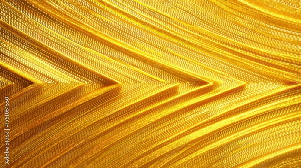 Wall mural textured golden surface with wavy brush strokes creating a vibrant and mesmerizing background of lux