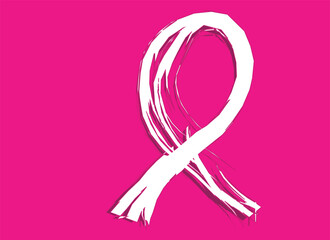 ribbon breast cancer symbol 3d brush stroke style .eps