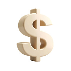 3D rendering of a beige dollar sign, floating against a black background
