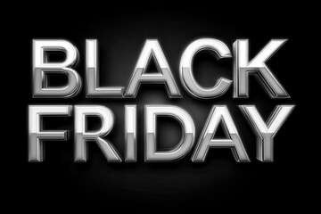 A premium metallic silver theme for Black Friday with chrome elements, perfect for promoting sales and discounts.