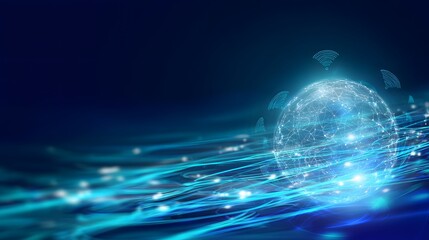 Global digital network illuminates future connectivity serene modern tech illustration