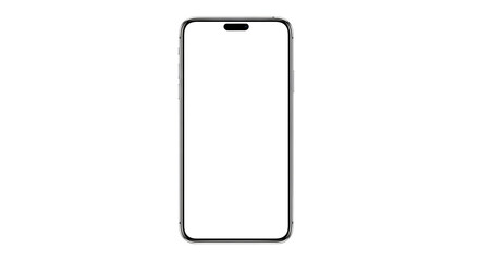 Modern smartphone mockup with blank white screen on black background