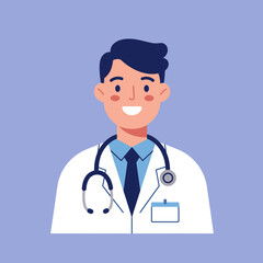 Fototapeta premium A smiling doctor wearing a stethoscope, ready to provide medical care.