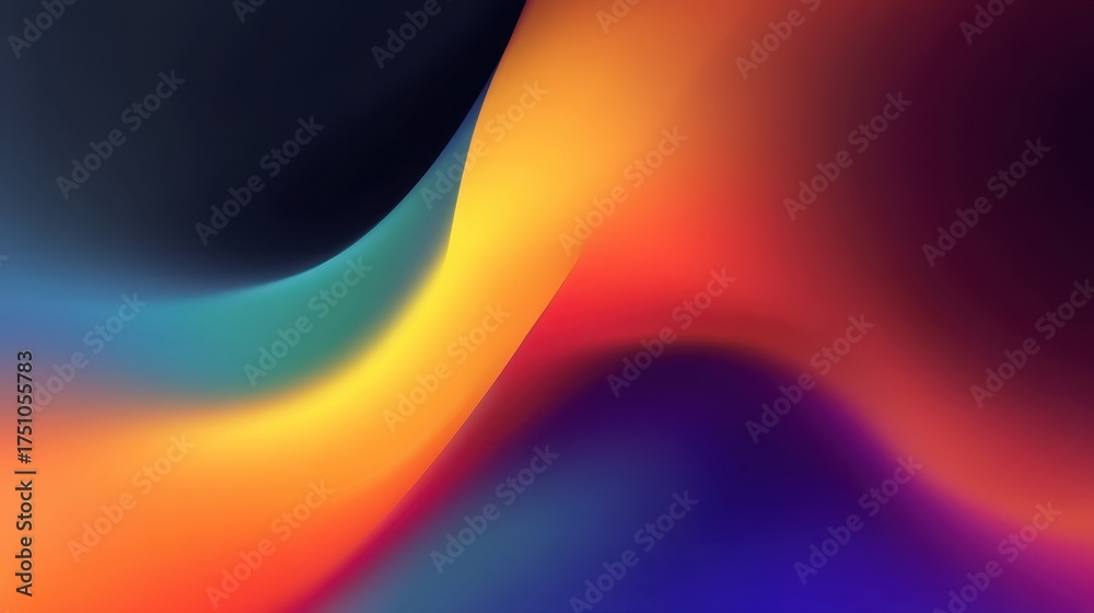 Wall mural abstract vibrant wave pattern with rich colors creating a smooth fluid motion background suitable fo