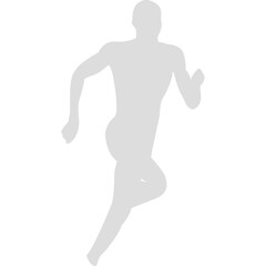 Silhouette of a Male Runner in Motion Against a Transparent Background Capturing Athleticism and Speed