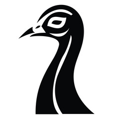 Peacock head clipart. Vector illustration.