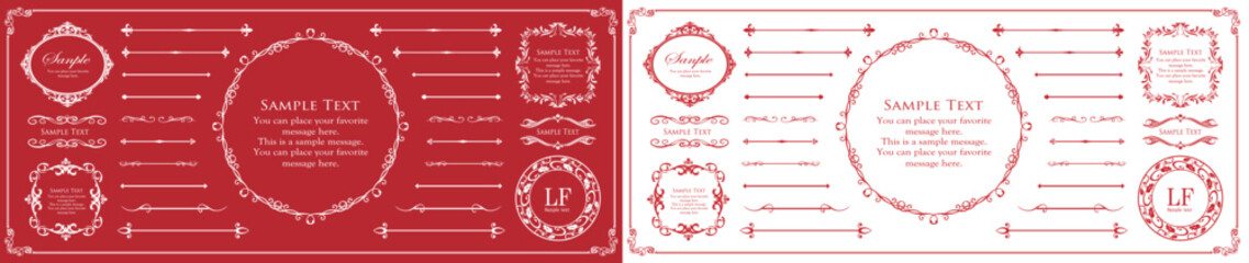 Christmas label and border design set