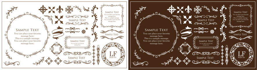 Christmas label and border design set