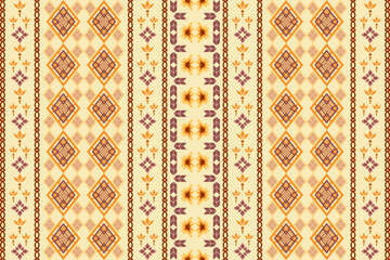 Ethnic Aztec abstract geometric oriental traditional embroidery seamless pattern. Native geometry decorative design for fabric, clothing, border decor, interior, wallpaper, background, texture, print