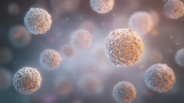 Detailed Chandipura Virus Illustration Scientific Education Sphere Viral Particles Gradient Background