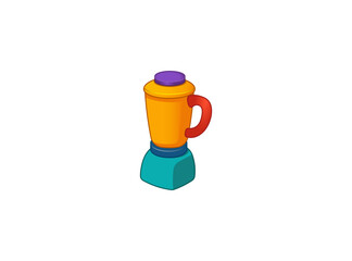 Vector illustration of a blender in blue and yellow colors in a minimalist style on a white background