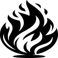 Dynamic Flame Icon: A minimalist design showcasing a powerful, stylized flame with intricate shapes, capturing the essence of energy, passion, and transformation. 