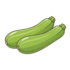 Zucchini Pair Illustration – Black and White Stylized Vegetable Drawing