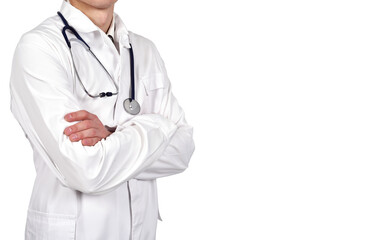 Doctor in lab coat with stethoscope