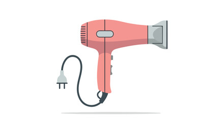 Stylized pink hair dryer illustration for beauty and personal care visuals, simple aesthetic presentation