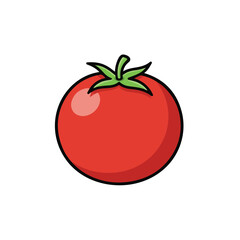 Tomato Silhouette – Black and White Stylized Vegetable Icon