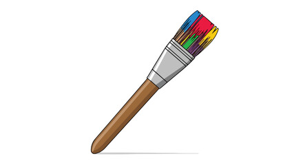Vibrant paintbrush bristles infused with multiple hues, poised on a pristine backdrop symbolizing creativity and artistic inspiration