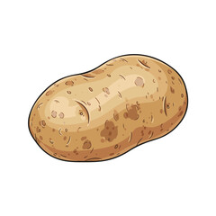 Potato Bulb Illustration – Black and White Stylized Vegetable Drawing