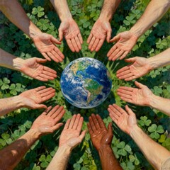 Circle of Hands Supporting the Earth