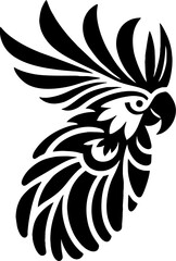 Bold Mexican Tribal Cockatoo Vector Silhouette