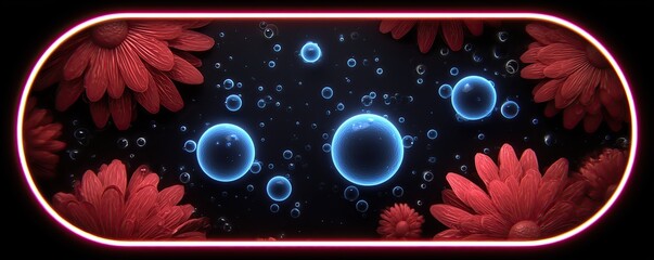 neon background with bubbles