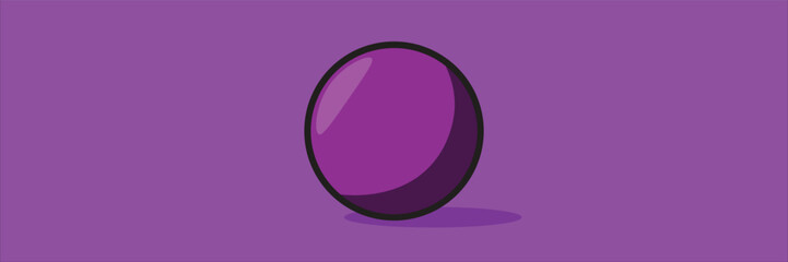  Purple ball isolated on a purple background with clipping path