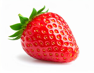 Single Fresh Strawberry Isolated on White Background