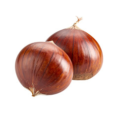 Chestnuts isolated on a transparent background; PNG