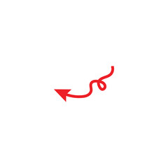Red spiral arrow pointing direction
