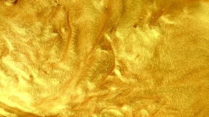 Liquid gold moving, golden abstract background. Flowing Golden abstract backdrop. Beautiful metallic yellow texture, swirls. Liquid Gold metallic paint close-up. Art Wallpaper waves  - Powered by Adobe