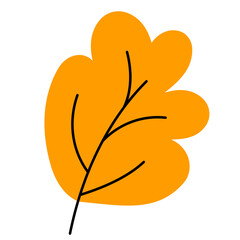 Autumn leaf illustration on black background fall season design element 