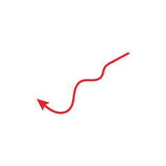 Red arrow graphic wavy line