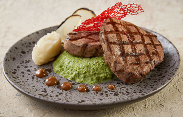 fillet broccoli on a white vintage background