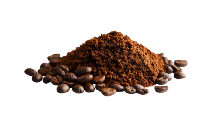 Macro view of freshly ground coffee beans for gourmet brewing and artisanal coffee design